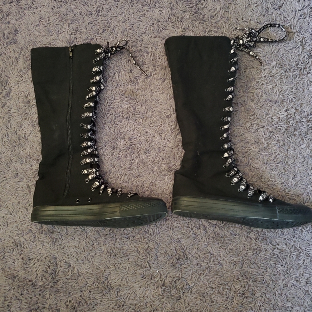 Yuan Bu tall side zip flat boots